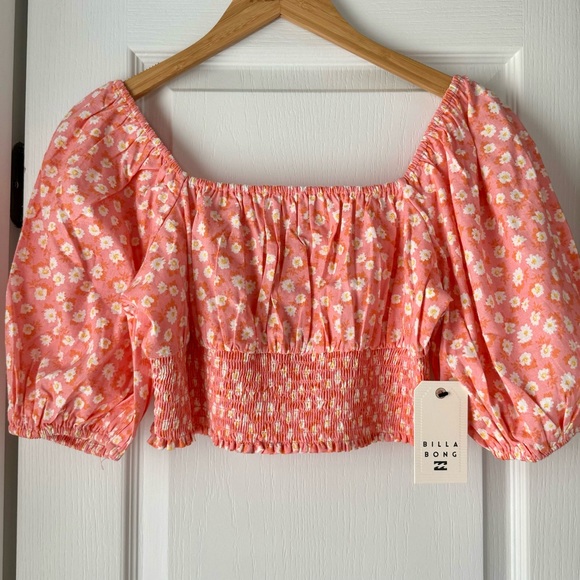 NWT Billabong Floral Woven Crop Top Size Medium - Picture 3 of 7